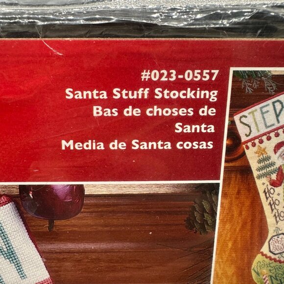 Janlynn Counted Cross Stitch Santa Stuff Christmas Stocking Kit 2009 Name White - Picture 6 of 9